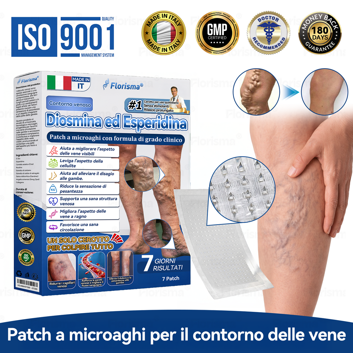 𝑭𝑳𝑶𝑹𝑰𝑺𝑴𝑨®  Cerotto Microneedle di Grado Clinico (con Diosmina ed Esperidina)🎁🎁