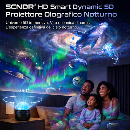 Negozio Ufficiale | ✨🎁SCNDR® Proiettore Olografico Intelligente 360° Cielo Stellato (Proiezione HD Dinamica Intelligente 5D)
